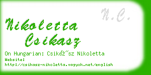 nikoletta csikasz business card